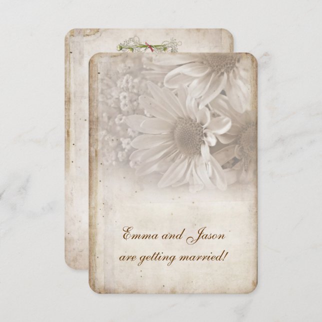 Romantic Daisy Engagement Party invite (Front/Back)