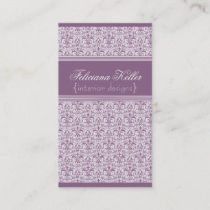Romantic Damask Business Card, Lilac Card