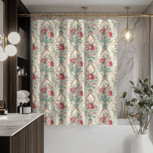 Romantic Damask Curtain Pastel Victorian Accent