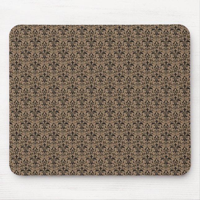 Romantic Damask Mousepad, Chocolate Mouse Pad (Front)