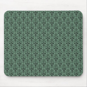 Romantic Damask Mousepad, Clover Green Mouse Pad