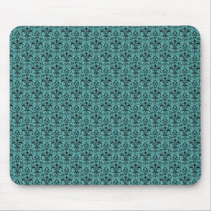 Romantic Damask Mousepad, Teal Mouse Pad