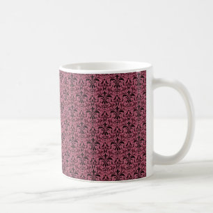 Romantic Damask Mug, Magenta Coffee Mug
