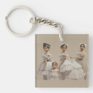 Romantic dancers key ring