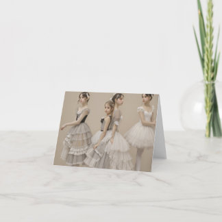 Romantic dancers thank you card