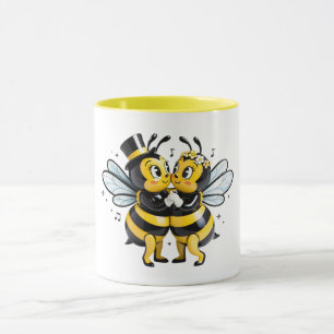 Romantic dancing bees mug