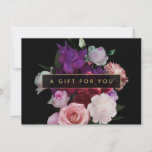 Romantic Dark Florals Gift Certificate<br><div class="desc">Coordinates with the Romantic Dark Florals Business Card Template by 1201AM. A rich, dark watercolor illustration of romantic roses, peonies and tulips brings a dramatic style to this customisable gift certificate. Update the text fields on the back with your details and personalise the gift certificate fields as needed. Great for...</div>