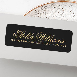 Romantic dark grey calligraphy script address return address label