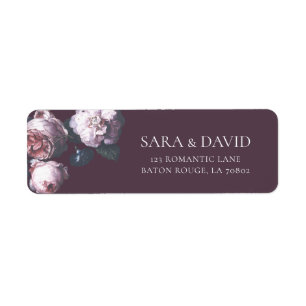 Romantic Dark Moody Autumn Floral Return Address Return Address Label