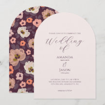 Romantic dark plum purple fall floral wedding