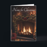 Romantic Darkwood Fireplace Christmas Card<br><div class="desc">This sensual and romantic Christmas card is perfect to celebrate the great love you two share.  The image was generated using Leonardo.ai.</div>