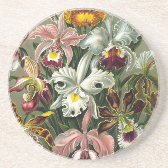 romantic date blossoms rsvp colourful chic coaster (Front)