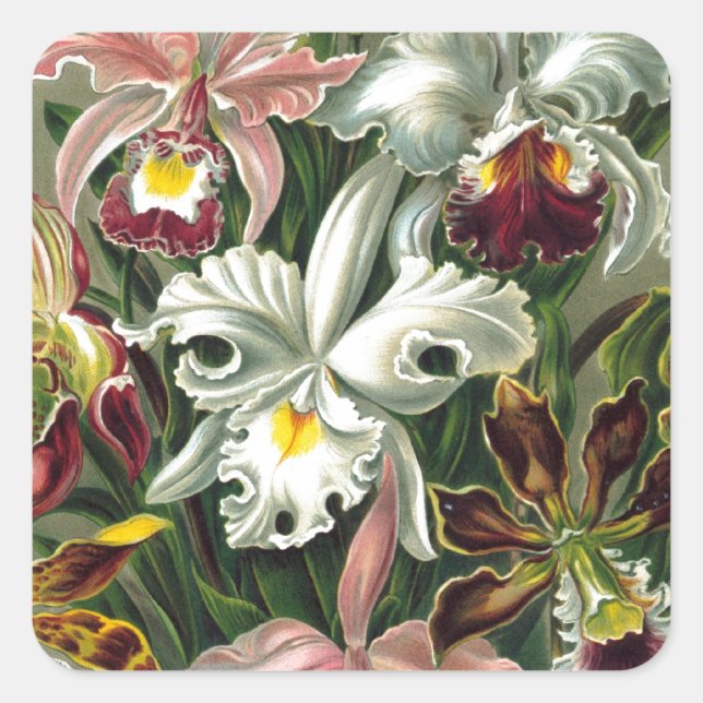romantic date blossoms rsvp colourful chic square sticker (Front)