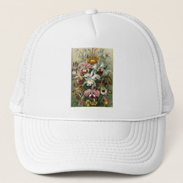 romantic date blossoms rsvp colourful chic trucker hat (Front)