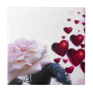 romantic date bridal shower vines heart hearts koi ceramic tile
