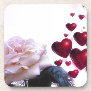 romantic date bridal shower vines heart hearts koi coaster