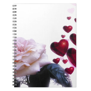 romantic date bridal shower vines heart hearts koi notebook