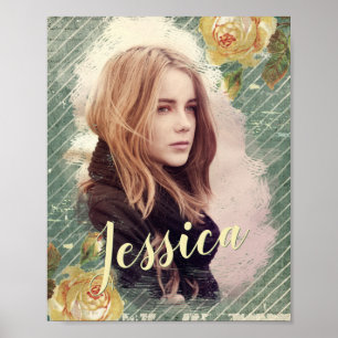 Romantic Daughter or Girlfriend Vintage Rose Photo Poster