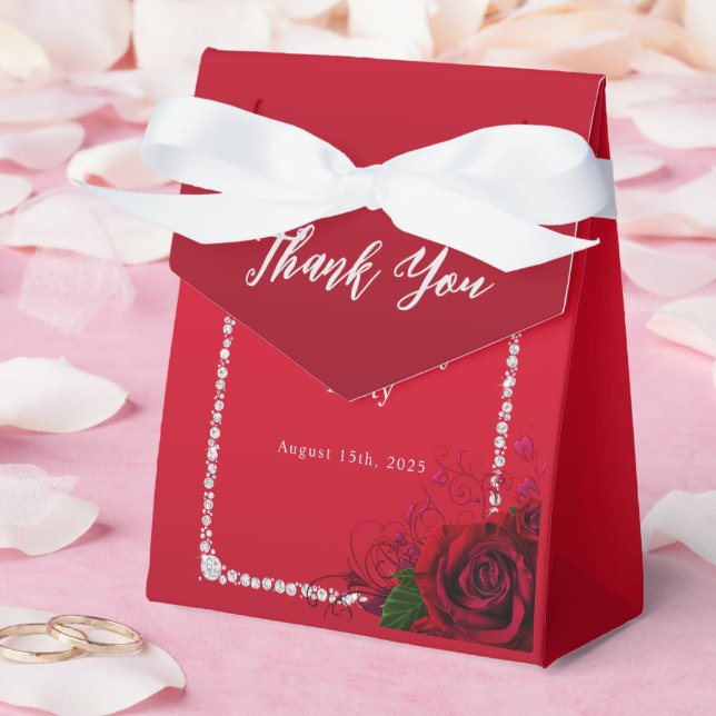 Romantic Decorative Roses Birthday Party Favour Box (Wedding)