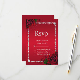 Romantic Decorative Roses Birthday Party RSVP Card