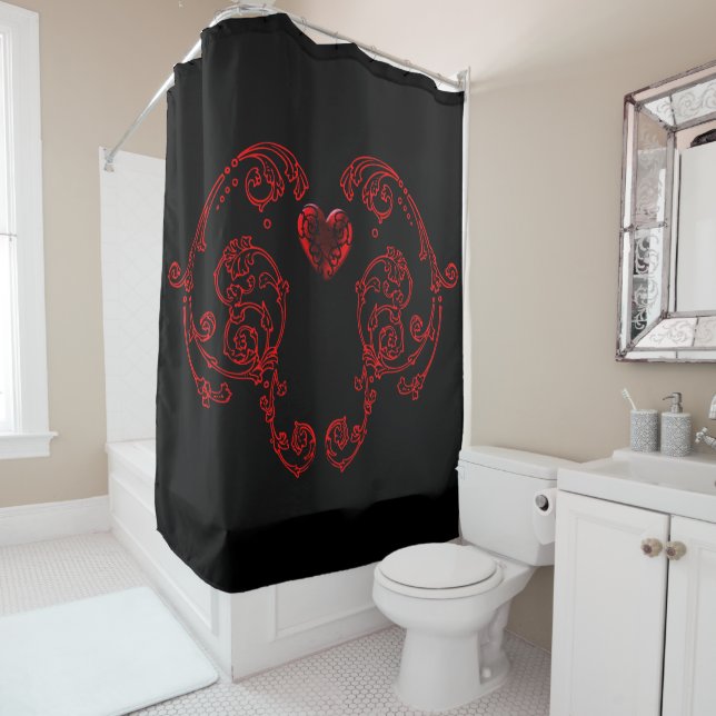 Romantic, Delicate Goth Shower Curtain (In Situ)