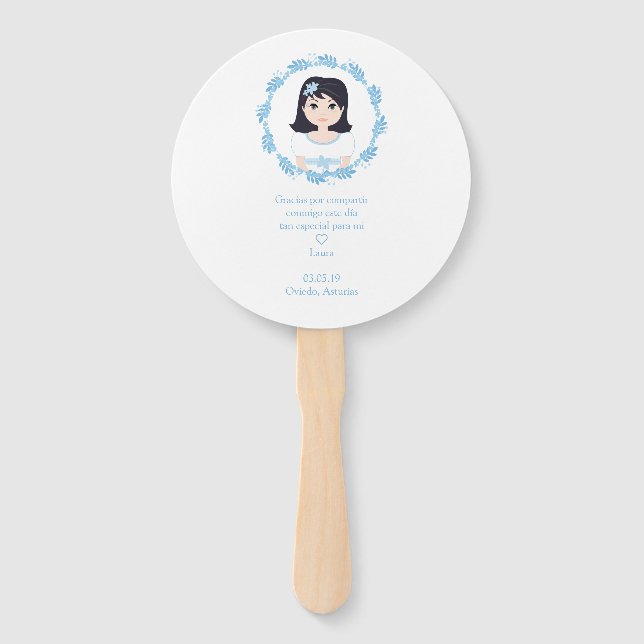 Romantic Design First Communion Niña with Orla Hand Fan (Back)
