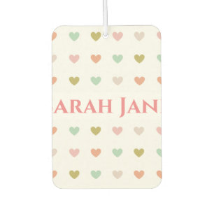 Romantic Design with Hearts & Both Names Car Air Freshener
