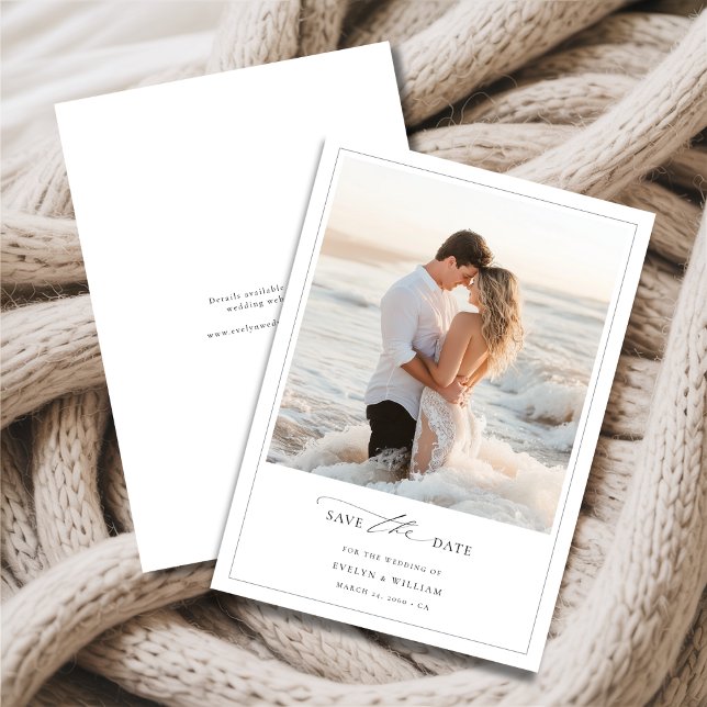 Romantic Destination Beach Photo Frame Wedding Save The Date (Creator Uploaded)