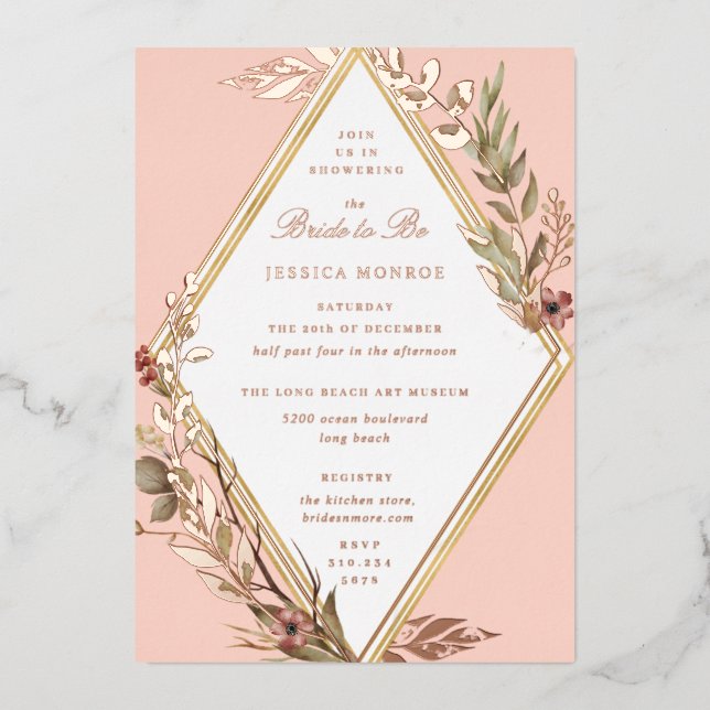 Romantic Diamond Floral Bridal Shower (Front)