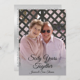 Romantic Diamonds Photo 60 Wedding Anniversary Invitation