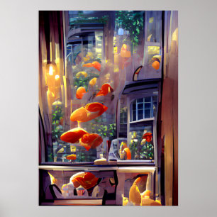 Romantic Dinner Breeze, Digital Painting Poster