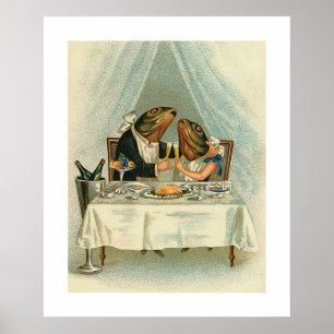 "Romantic Dinner for Frogs" Poster