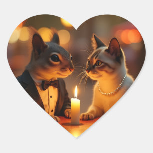 Romantic Dinner Heart Sticker