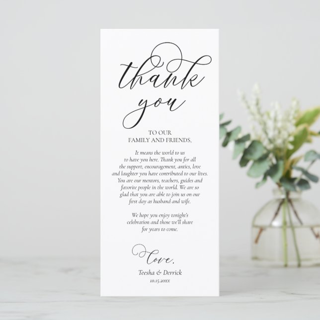Romantic Dinner Place Setting Thank You Card (Standing Front)