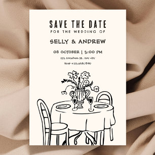 Romantic Dinner table wedding Save The Date