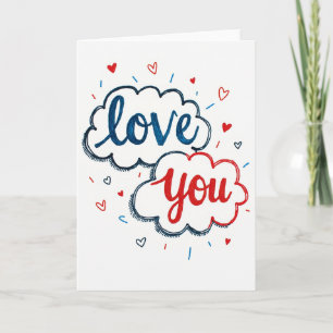 Romantic Doodled I Love You Card