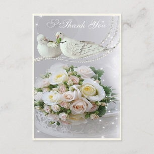Romantic Doves, Sparkles & Roses Thank You Wedding