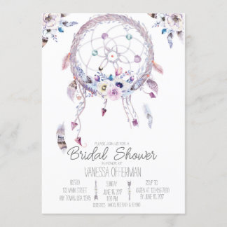 Romantic Dreamcatcher Boho Bridal Shower Invite