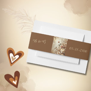 Romantic Dreamy Floral Wedding Invitation Belly Band