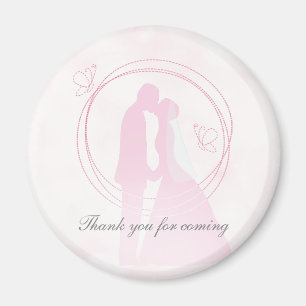 Romantic Dreamy Pink Wedding Couple Magnet