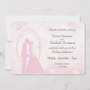 Romantic Dreamy Pink Wedding Couple Wedding Invite