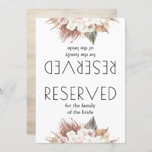 Romantic Dried Palm Leaves Wedding Reserved Sign