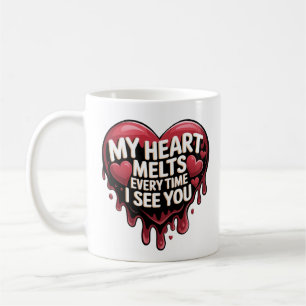 Romantic Dripping Heart Design  Coffee Mug
