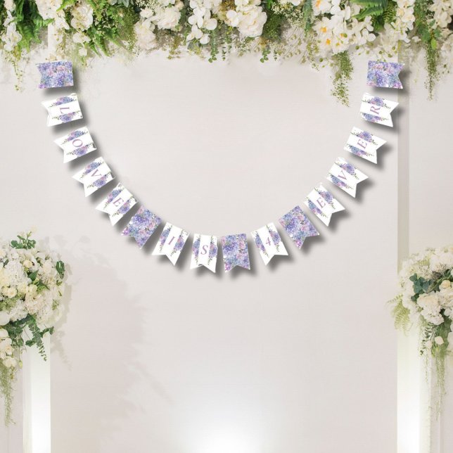 Romantic Dusty Blue & Lilac Hydrangeas Wedding Bunting (Creator Uploaded)