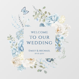 Romantic Dusty Blue Welcome Floral Wedding