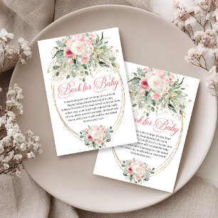 Romantic Dusty Pink Baby Shower Book Request Enclosure Card