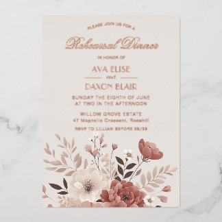 Romantic Dusty Pink Floral Rehearsal Dinner