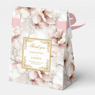 Romantic Dusty Pink Gold Wedding Favor Box