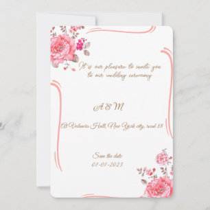 Romantic Dusty Rose Floral Invitation