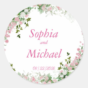 Romantic Dusty Rose Floral Wedding Envelope Labels